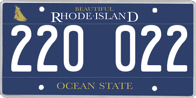 RI license plate 220022