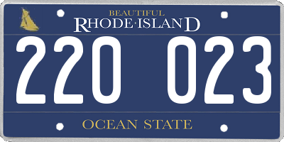 RI license plate 220023