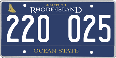RI license plate 220025