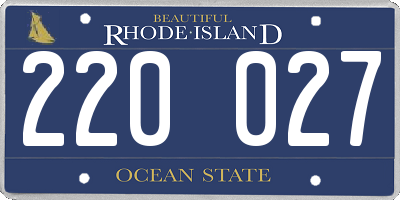 RI license plate 220027