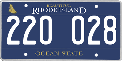 RI license plate 220028