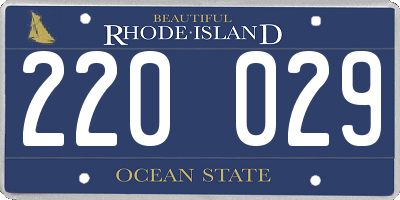RI license plate 220029