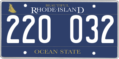 RI license plate 220032