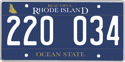 RI license plate 220034