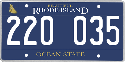 RI license plate 220035