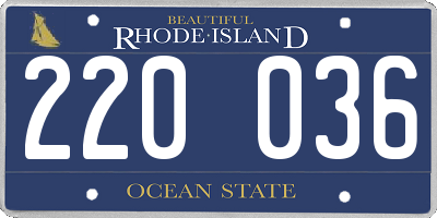 RI license plate 220036