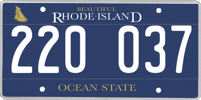 RI license plate 220037