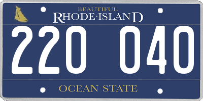 RI license plate 220040
