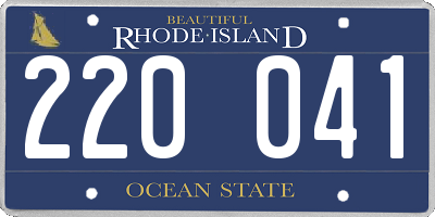 RI license plate 220041