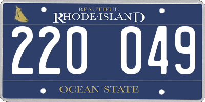 RI license plate 220049