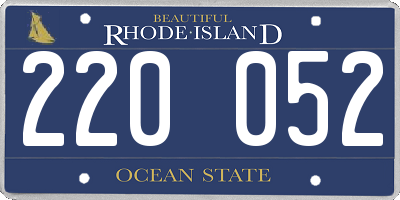RI license plate 220052