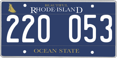 RI license plate 220053