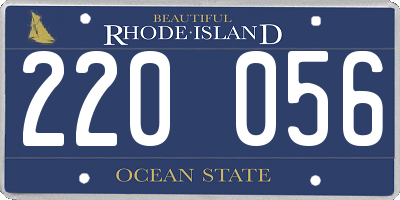 RI license plate 220056