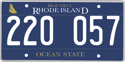 RI license plate 220057