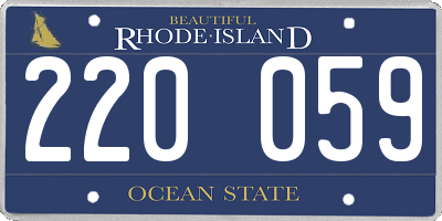 RI license plate 220059