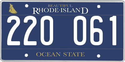 RI license plate 220061