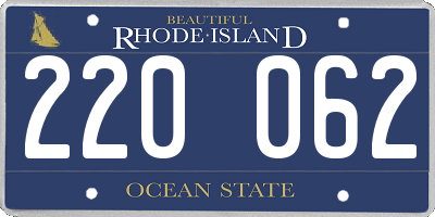 RI license plate 220062