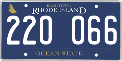 RI license plate 220066