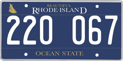 RI license plate 220067