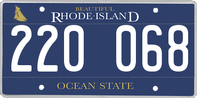 RI license plate 220068