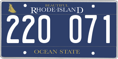 RI license plate 220071