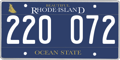 RI license plate 220072