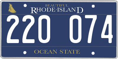 RI license plate 220074