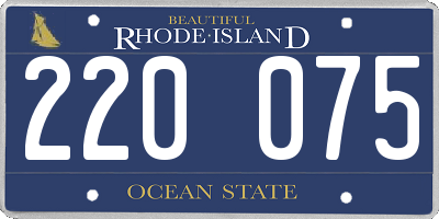 RI license plate 220075