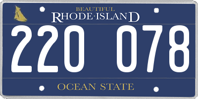 RI license plate 220078