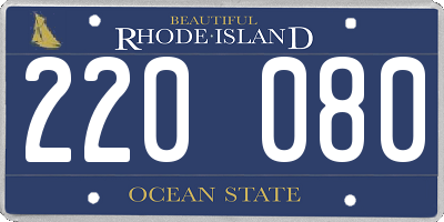 RI license plate 220080