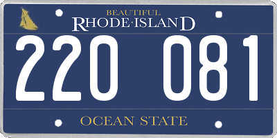 RI license plate 220081