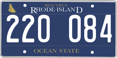 RI license plate 220084