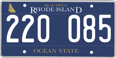 RI license plate 220085