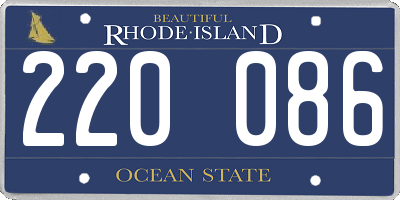 RI license plate 220086