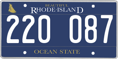 RI license plate 220087