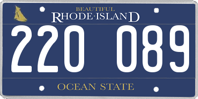 RI license plate 220089