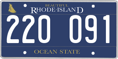 RI license plate 220091