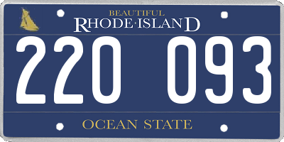RI license plate 220093