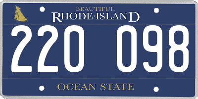 RI license plate 220098