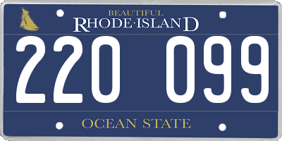 RI license plate 220099