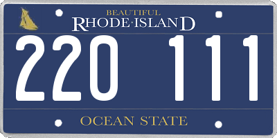 RI license plate 220111