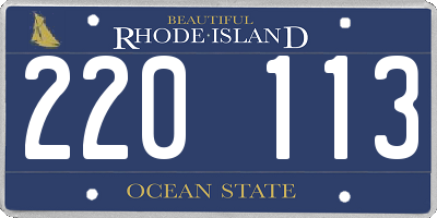 RI license plate 220113