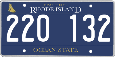RI license plate 220132