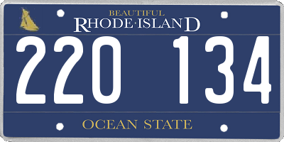RI license plate 220134