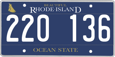 RI license plate 220136