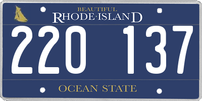 RI license plate 220137