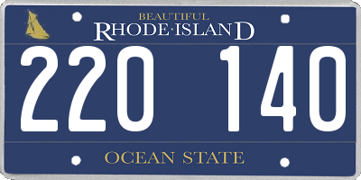 RI license plate 220140