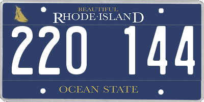 RI license plate 220144