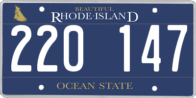 RI license plate 220147