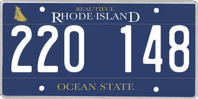RI license plate 220148